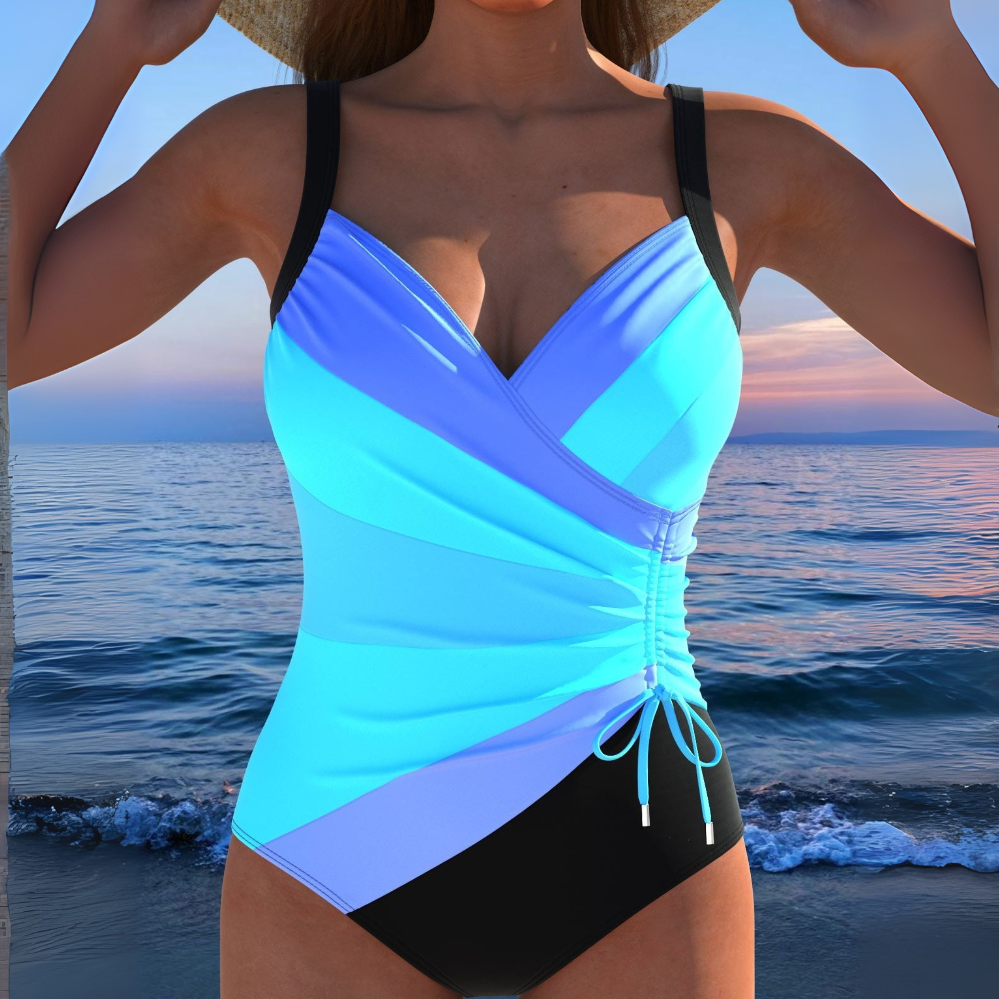 KAAT SURPLICE BADPAK - FIGURFLATTERANDE DESIGN MED JUSTERBARA BAND