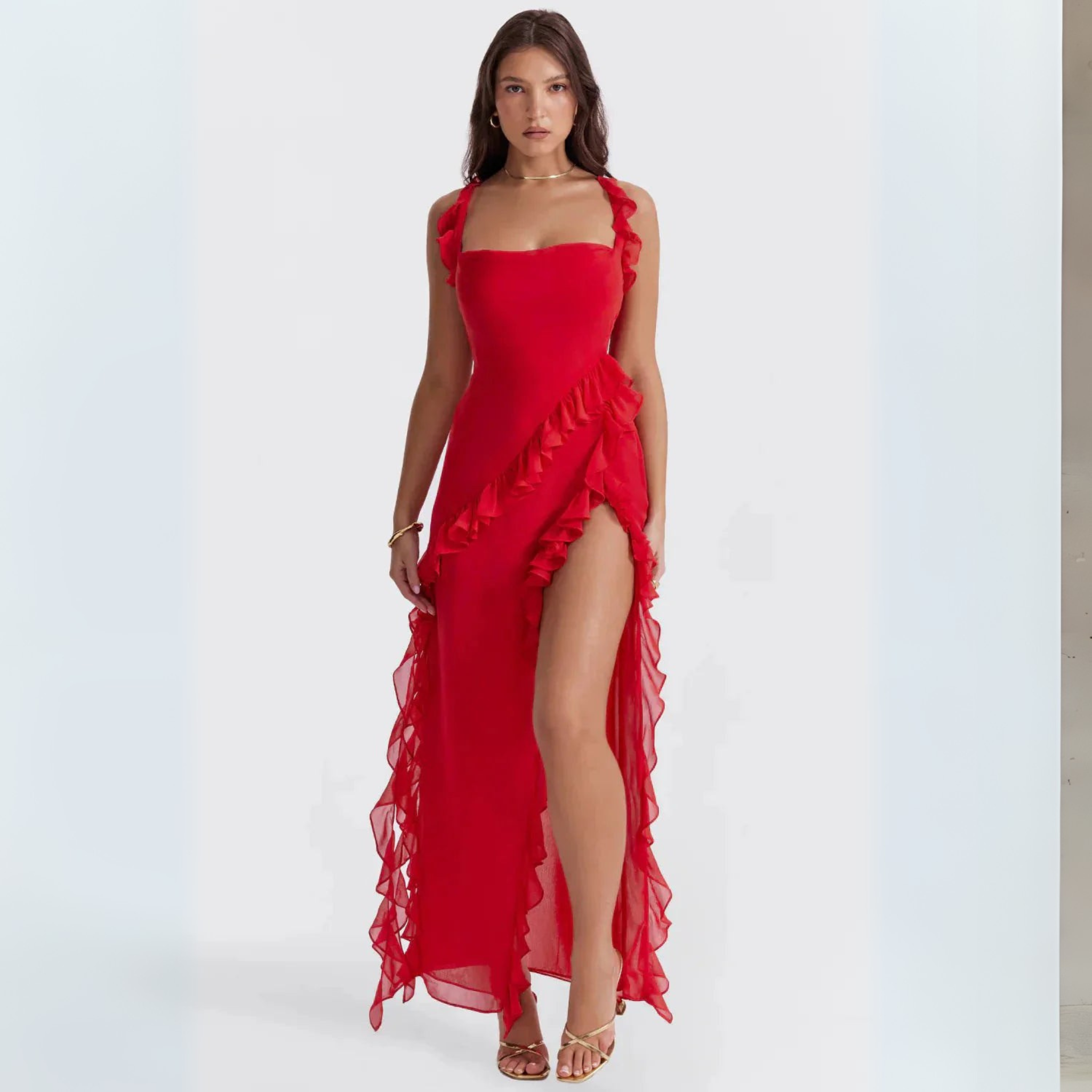 LARA MAXI KLÄNNING DAM - ELEGANT LÅNG KLÄNNING