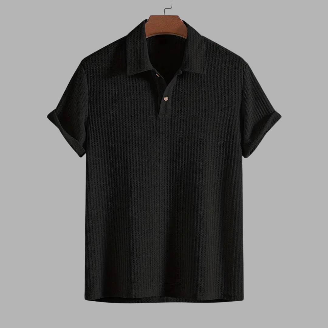 Quentin | Texturerad skoggrön poloskjorta för komfort och stil