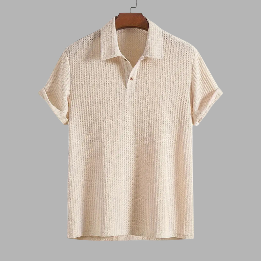 Quentin | Texturerad skoggrön poloskjorta för komfort och stil