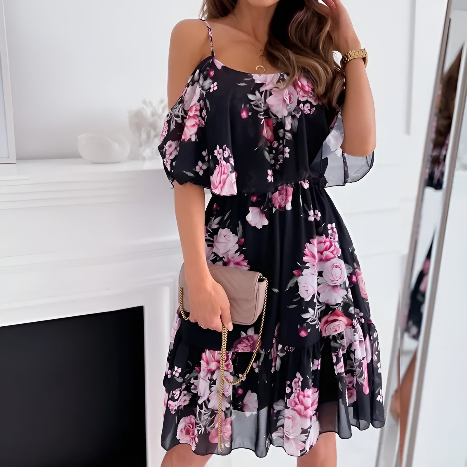 BERRY | ELEGANT BLOMMIG KLÄNNING
